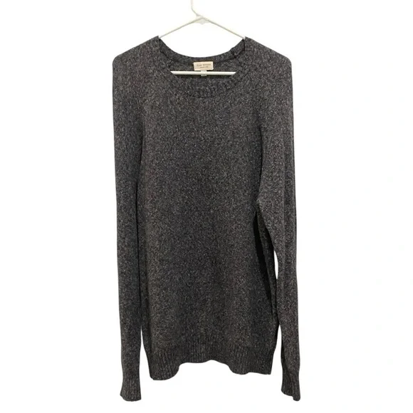 CLUB MONACO women’s grey wool Crewneck sweater size large warm shirt fuzzy top - Picture 4 of 10